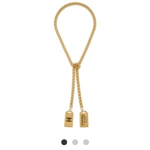 2020 CHANEL Rue Cambon Tag Lariat Necklace